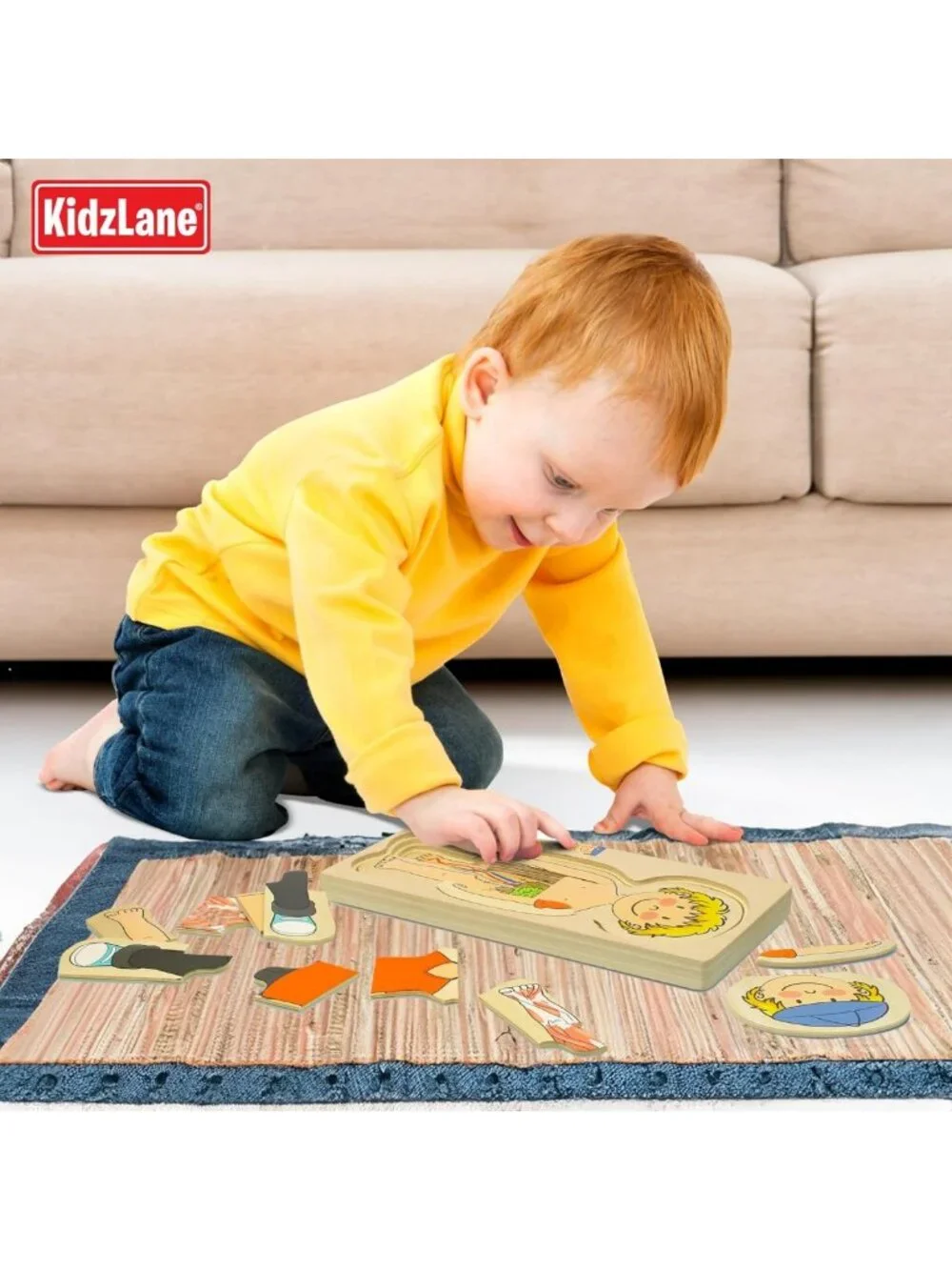 29-Piece Wooden Anatomy Puzzle for Toddlers - Educational Skeleton Toy for Kids